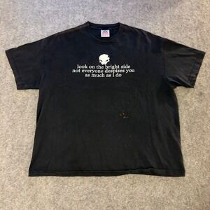 AAA Alstyle Funny Graphic T-Shirt Mens XL Black Skull Grunge Skater Emo Faded